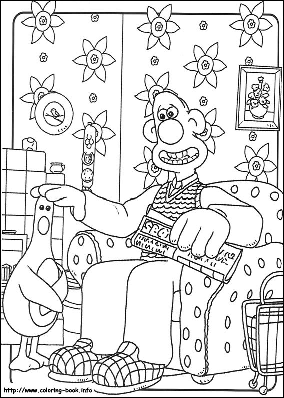 Wallace and Gromit coloring picture